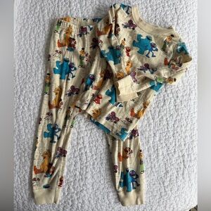 Hanna Andersson Sesame Street Collab Pajama Set Size 4